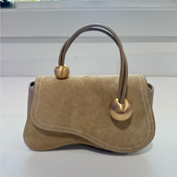 Handbags - Cult Gaia 
Kazia Beaded Suede Top-Handle Bag